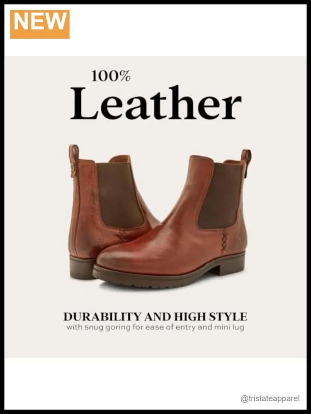 Genuine Leather Chelsea Boots Women Pull-On Leather Lining Low Heel Round Toe